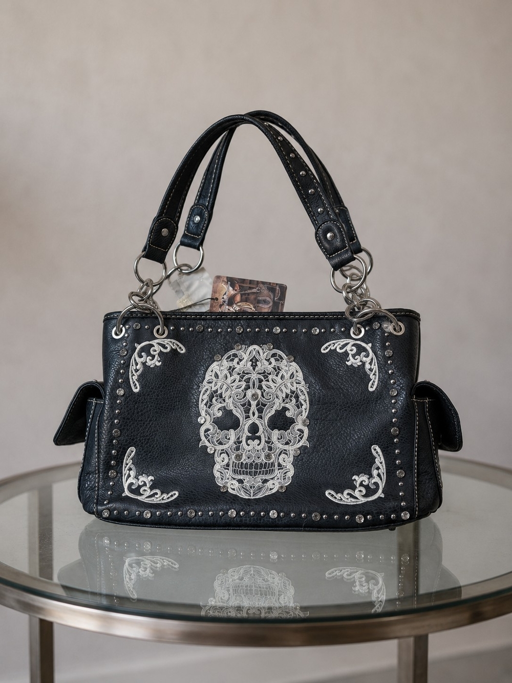 Montana West NEW Embroidered Sugar Skull Concealed Carry Satchel